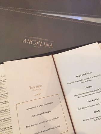 Angelina resturant menu