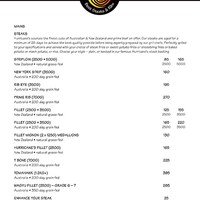 Hurricane’s Grill Dubai Mall resturant menu