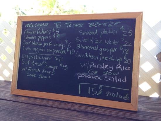 Breeze Beach Grill Menu