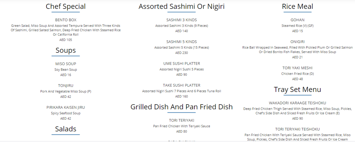 Miyako references menu