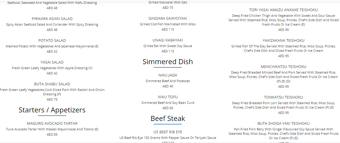 Miyako references menu