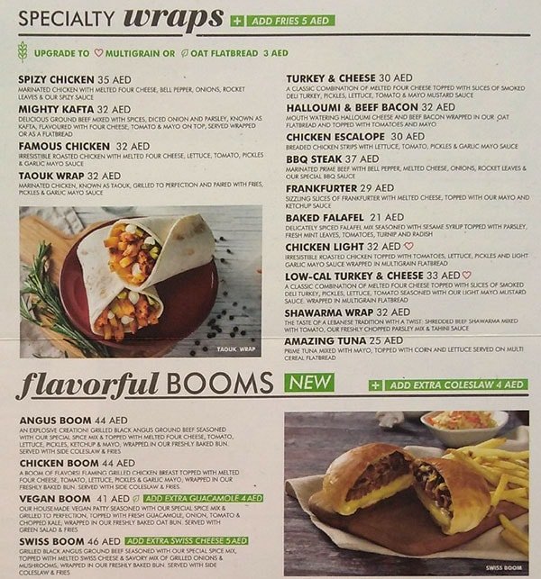 Zaatar W Zeit resturant menu