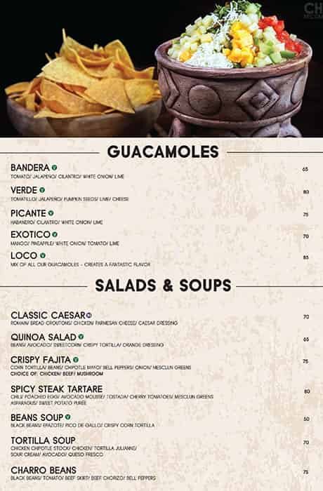 Zoco Menu