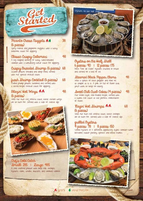 Aprons & Hammers Menu
