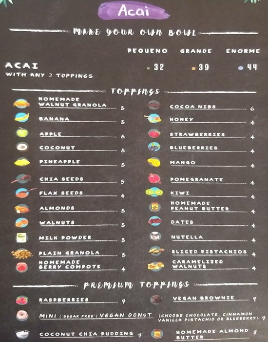 بروجيتو اكاي Menu