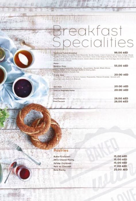 Simit Sarayi Menu