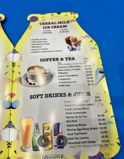 منيو The Cereal Killer Cafe