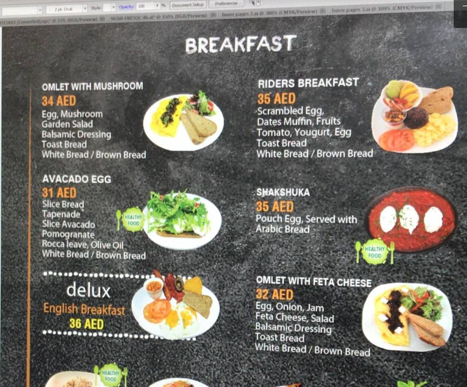 منيو RIDERS STATION CAFE دبي