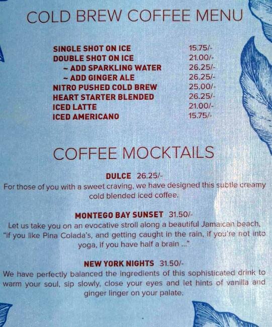 منيو كافيه Mokha 1450 دبي