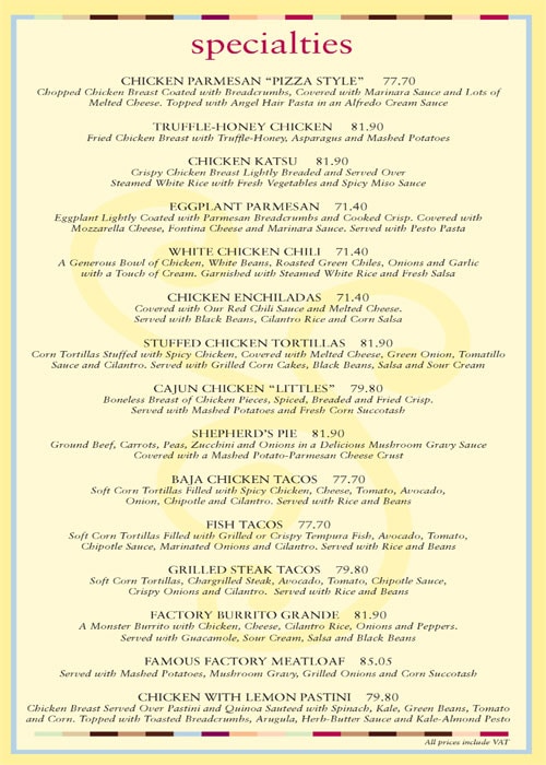 the-cheesecake-factory resturant menu