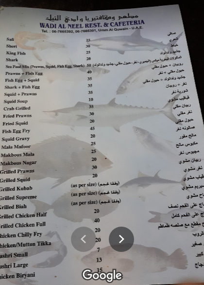menu وادي النيل